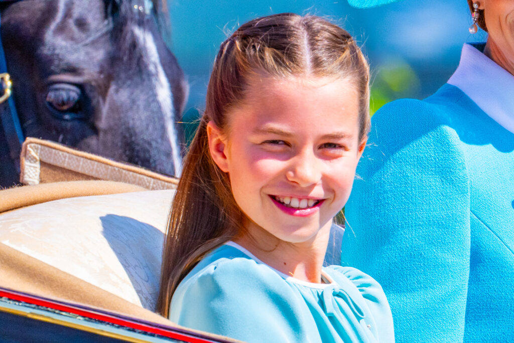 Princess Charlotte smiling at Trooping the Colour