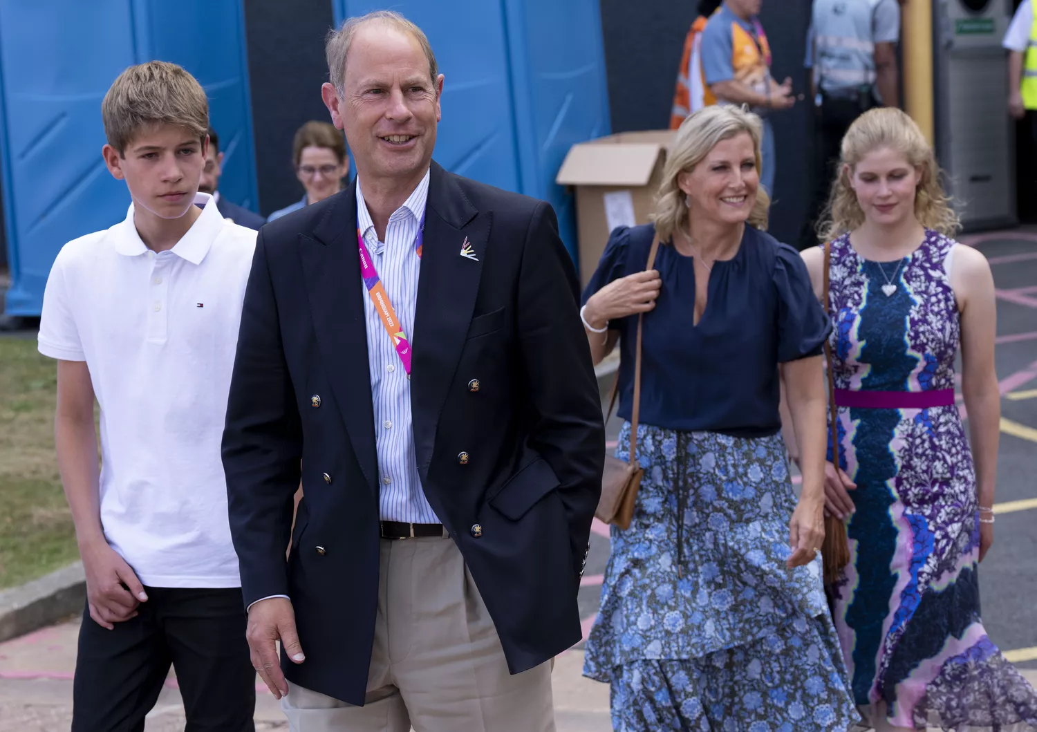 James, Earl of Wessex, Prince Edward, Lady Louise Windsor, and Duchess Sophie