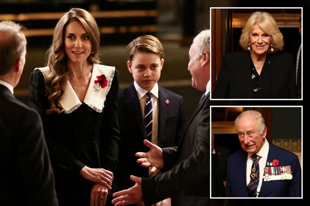 Kate, George and Charles ignore Andrew scandal as they attend at Royal  Albert Hall for poignant Festival of Remembrance