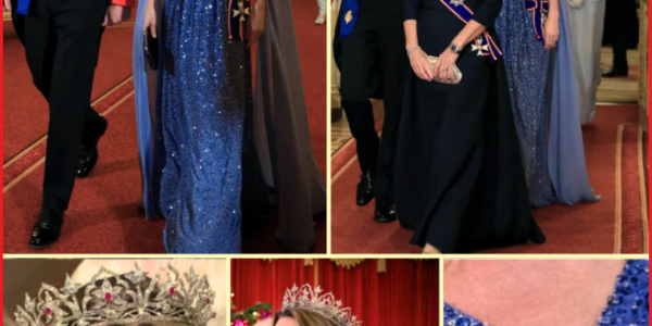 Historic Moment: Princess Catherine STEALS the Night at the lavish state banquet in St George’s Hall  With Sparkling Blue Gown and Never-seen-before Rare Tiara