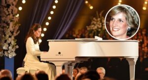 “This Is for Our Beloved Mother” — Kate Middleton’s Emotional Tribute to Princess Diana Leaves the Palace in Tears On the evening of July 1, the candlelit garden at Kensington Palace was bathed in warm light and royal whispers. The Wales family gathered to remember Princess Diana on her 64th birthday — but the moment that brought everyone to a standstill came from Kate Middleton. In the quiet space, Kate sat at the white grand piano, her hands trembling slightly on the keys. She looked up at the sky, where thousands of stars seemed to be watching, and softly said: “This is for our beloved mother — forever cherished. Even though the children never met their grandmother… they loved her.” Her voice was choked, but each note that followed rang out like a silent promise from the whole family — that Diana’s image would never fade. William bowed his head, his hands clasped, and the children sat silently, their eyes sparkling. No ceremony, no ritual – it was a real moment, where love and memory became one. A night of music, tears, and the invisible presence of the woman who forever changed British royalty.