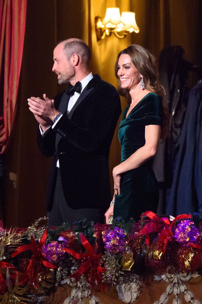 Prince William and the Princess of Wales at the Royal Albert Hall for the Royal Variety Performance