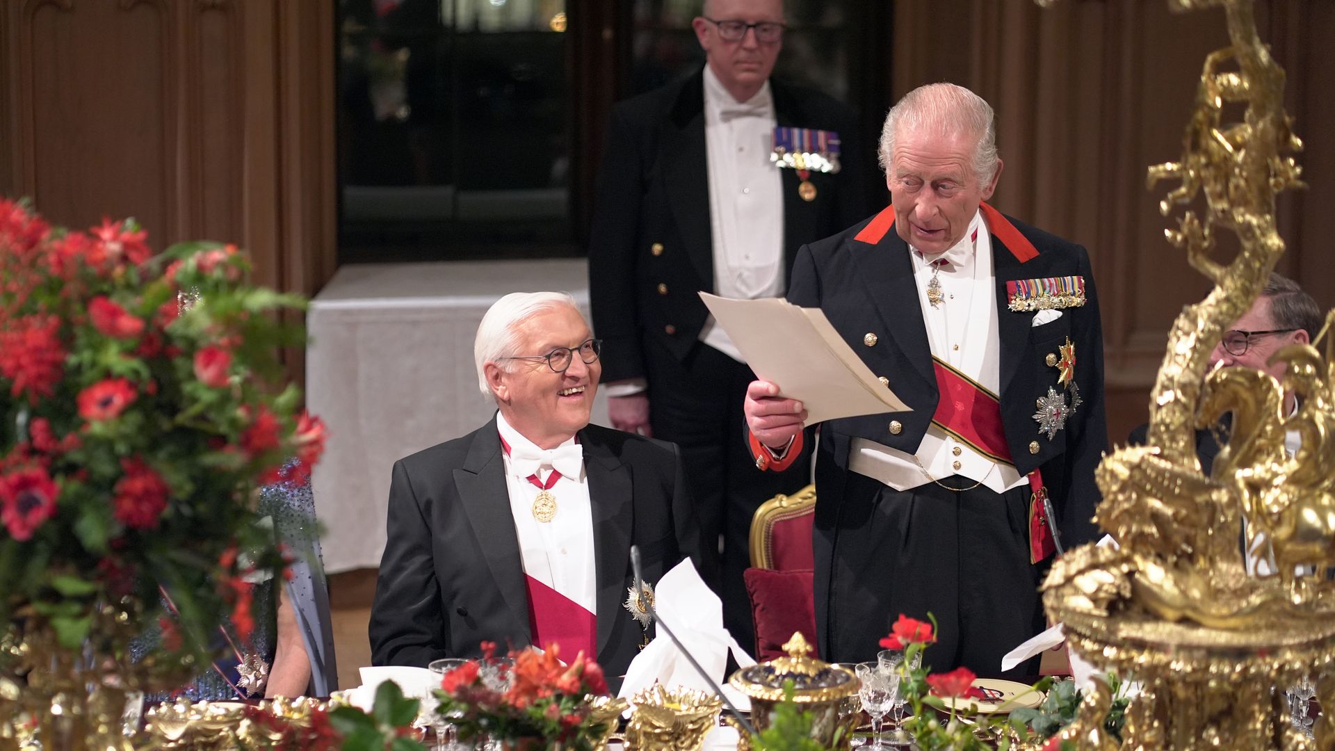 King Charles delivering a speech at a State Banquet