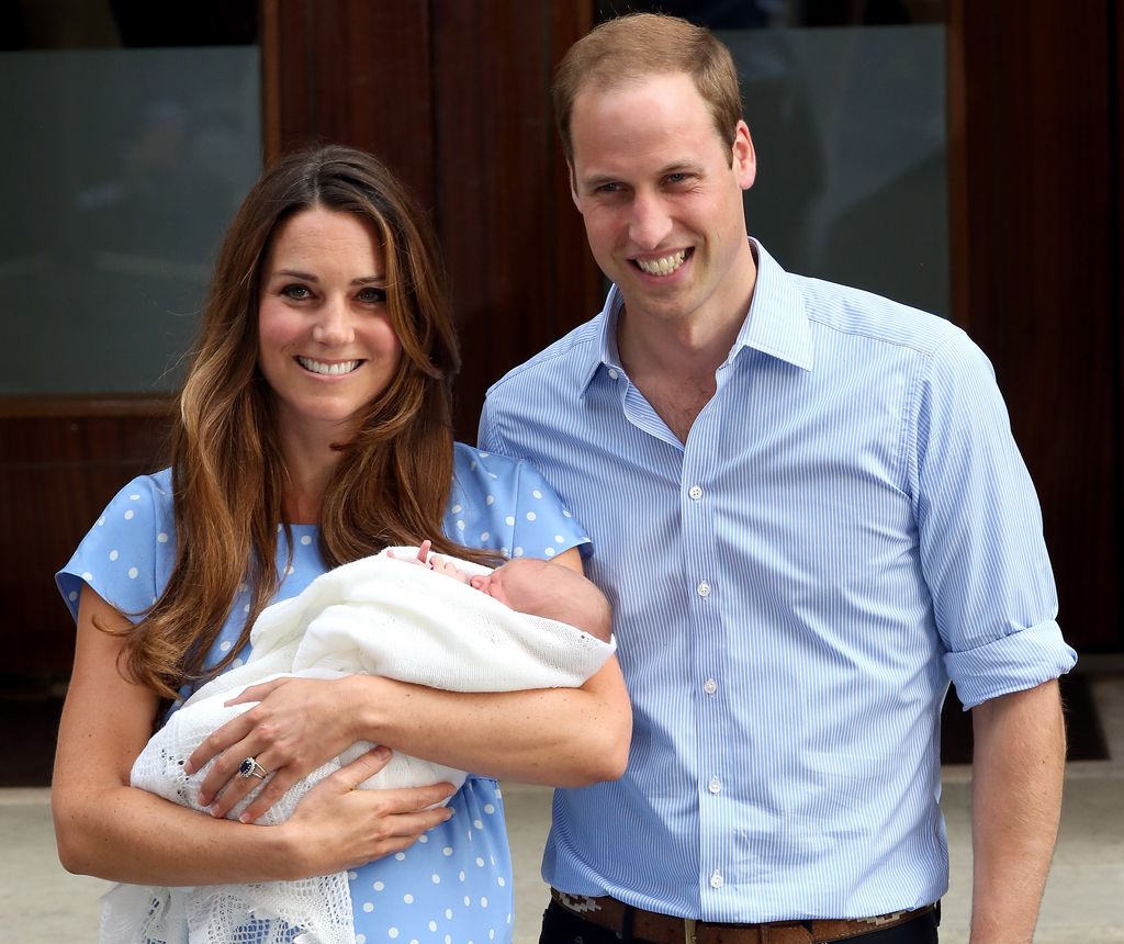 Kate and William outside the Lindo wing with baby George in 2013