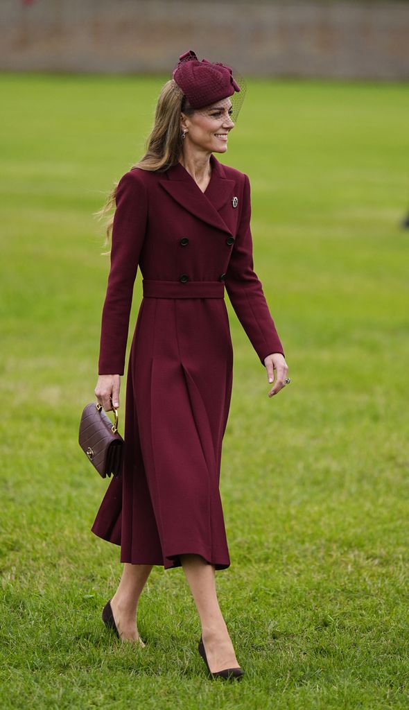 Britain's Catherine, Princess of Wales, greets their guests on the Windsor Estate, in Windsor, on September 17, 2025, at the start of a second State Visit of US President Donald Trump. (Photo by Aaron Chown / POOL / AFP) (Photo by AARON CHOWN/POOL/AFP via Getty Images)