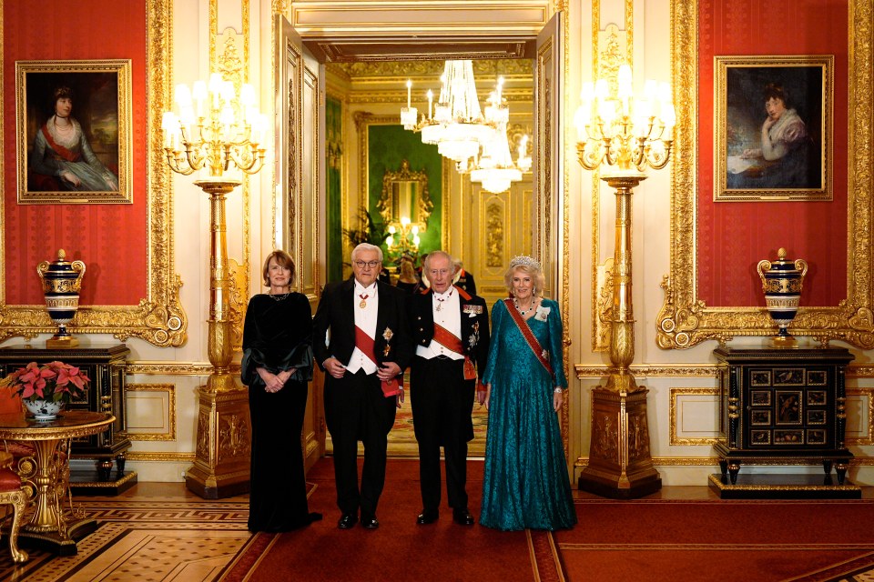 King Charles III and Queen Camilla with German President Frank-Walter Steinmeier and his wife Elke Budenbender.