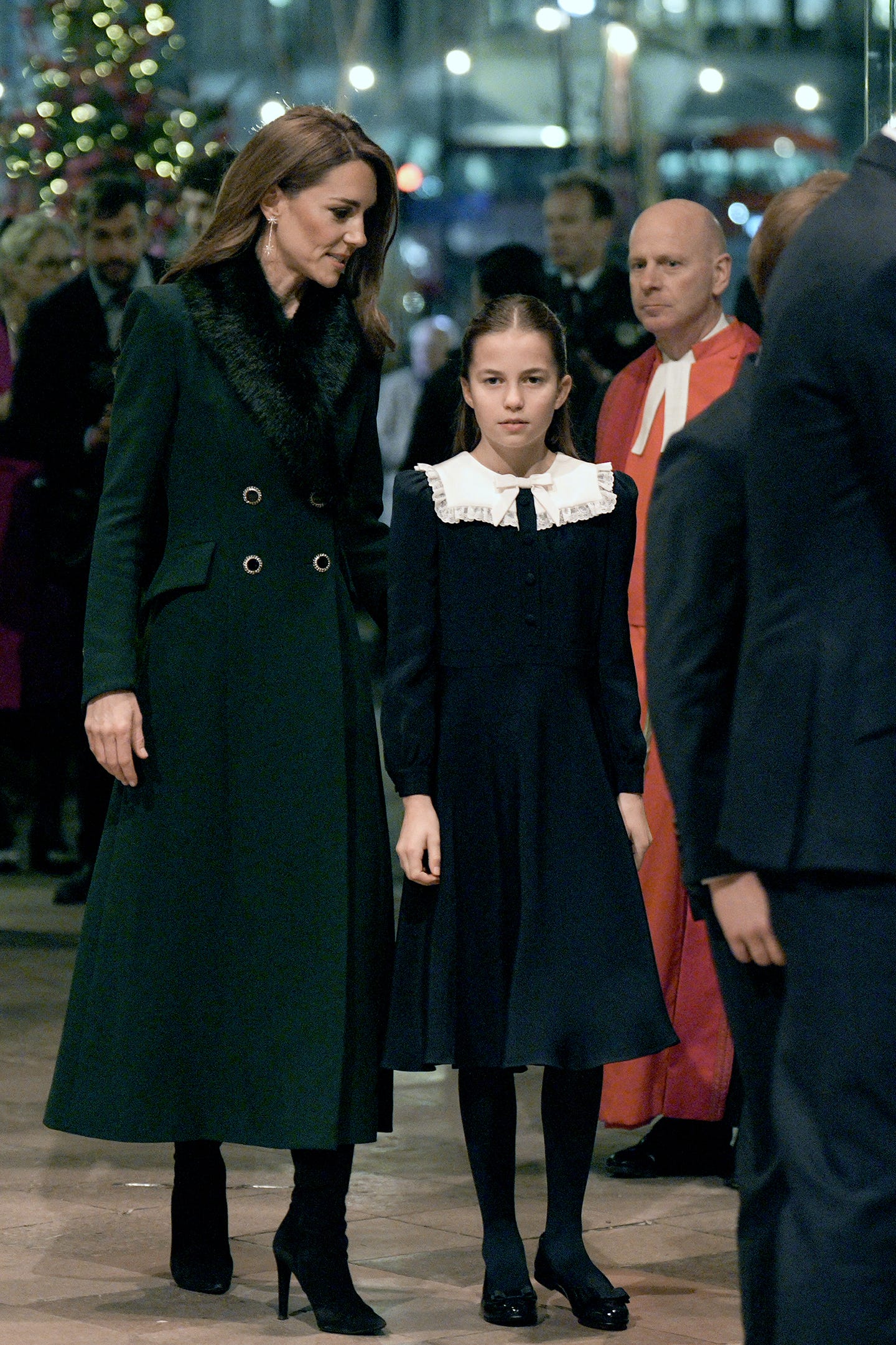 london, england december 5: catherine, princess of wales and her daughter princess charlotte during the together at christmas carol service at westminster abbey on december 5, 2025 in london, england. led by the princess and supported by the royal foundation, the annual event offered a chance to pause and reflect on the values of love, compassion, and the connections we share. the service also highlighted remarkable individuals from across the uk who have demonstrated extraordinary kindness, empathy, and support within their communities. (photo by aaron chown pool/getty images)