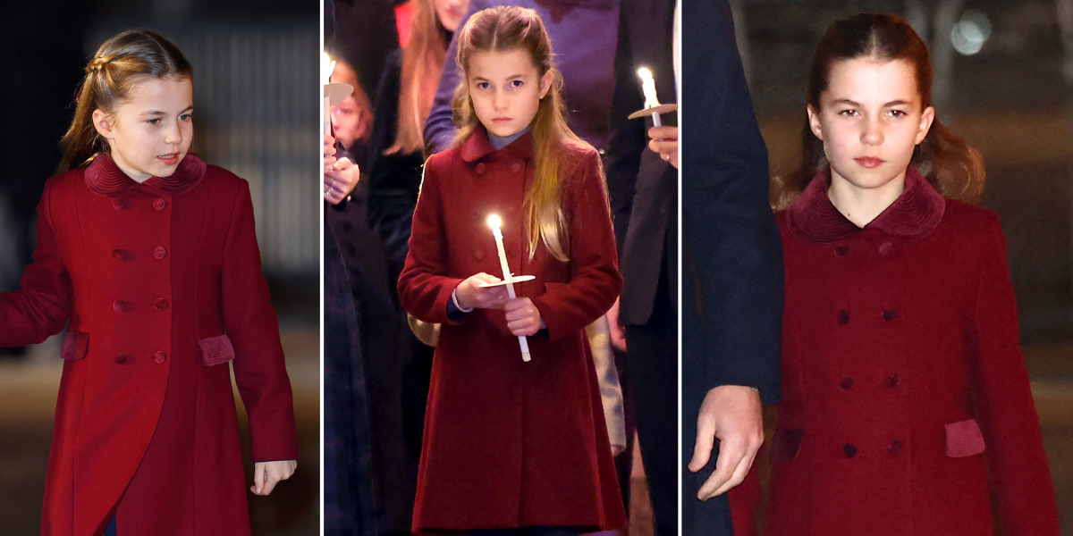 Princess Charlotte wears same £170 coat for third year in a row at Kate Middleton's Christmas Carol Service