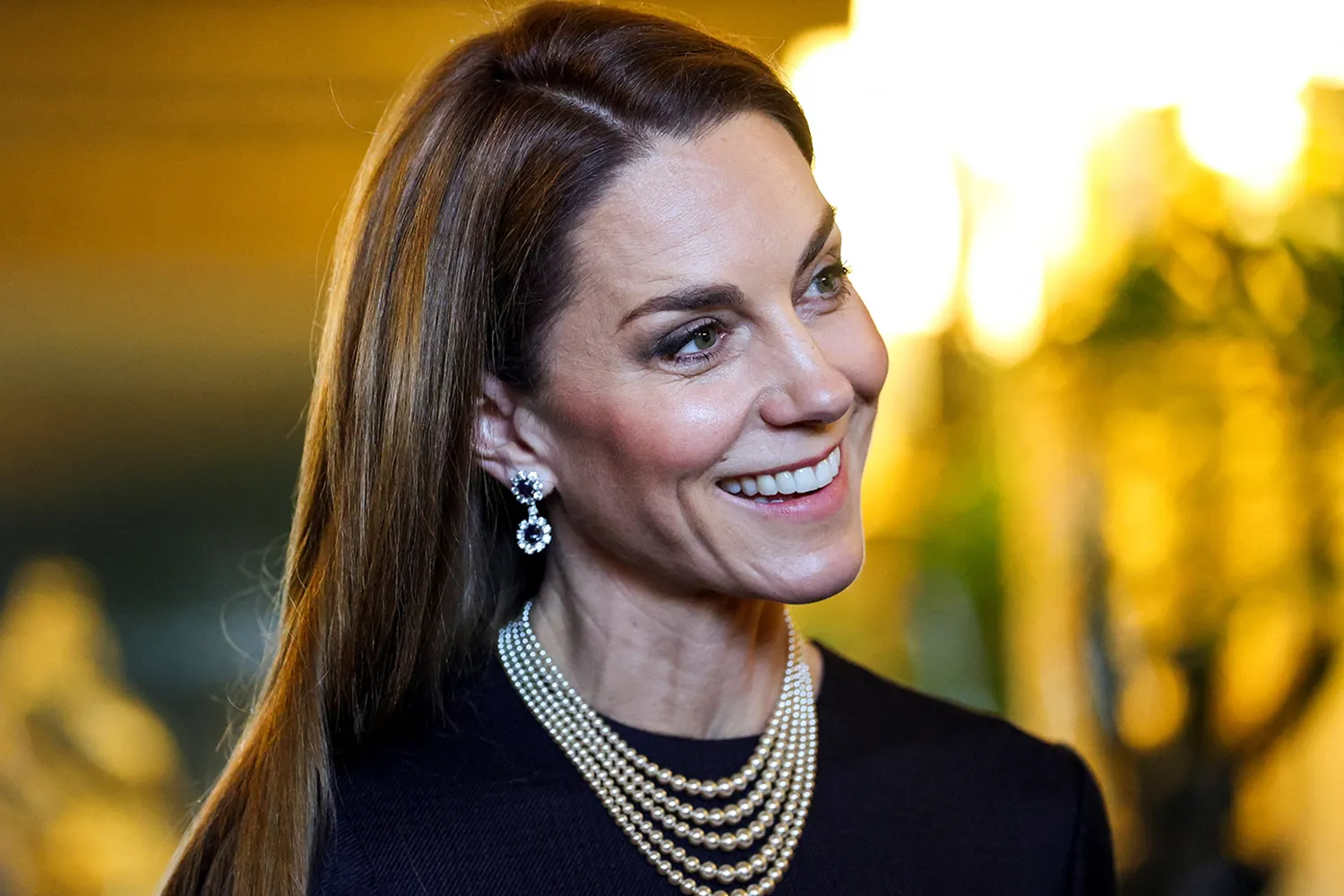 Catherine, Princess of Wales reacts as she views items on display relating to Germany, during a visit to the Royal Collection exhibition in the Green Drawing Room during German President Frank-Walter Steinmeier's state visit to Britain on December 3, 2025 in Windsor, England