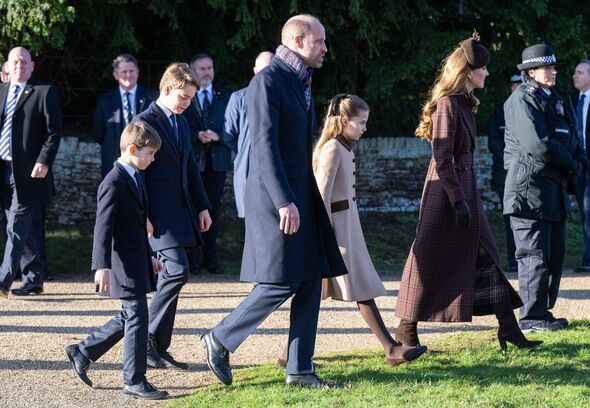 Princess Kate beams on Christmas Day walkabout with her children ...