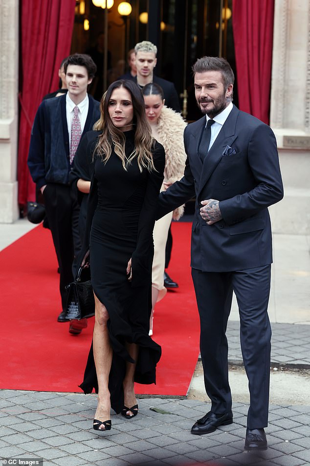 However, the Beckham clan appeared determined not to allow their family drama to overshadow Victoria's big day, as she was presented with the prestigious accolade by the French Ministry of Culture