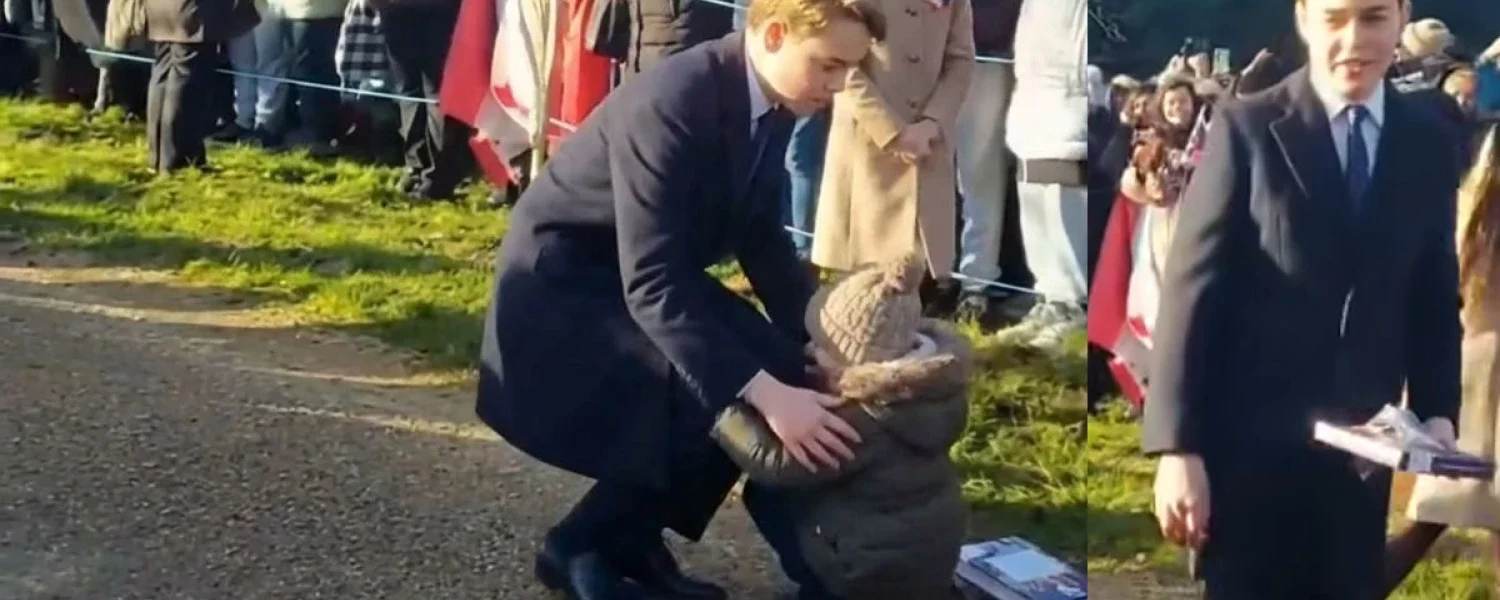 Princess Catherine’s touching reaction when Prince George helped a child who had fallen to the ground during the Christmas service.