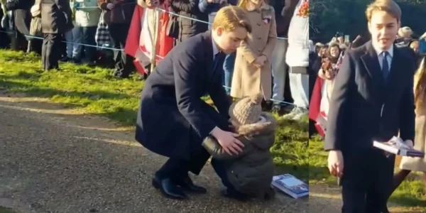 Princess Catherine’s touching reaction when Prince George helped a child who had fallen to the ground during the Christmas service.