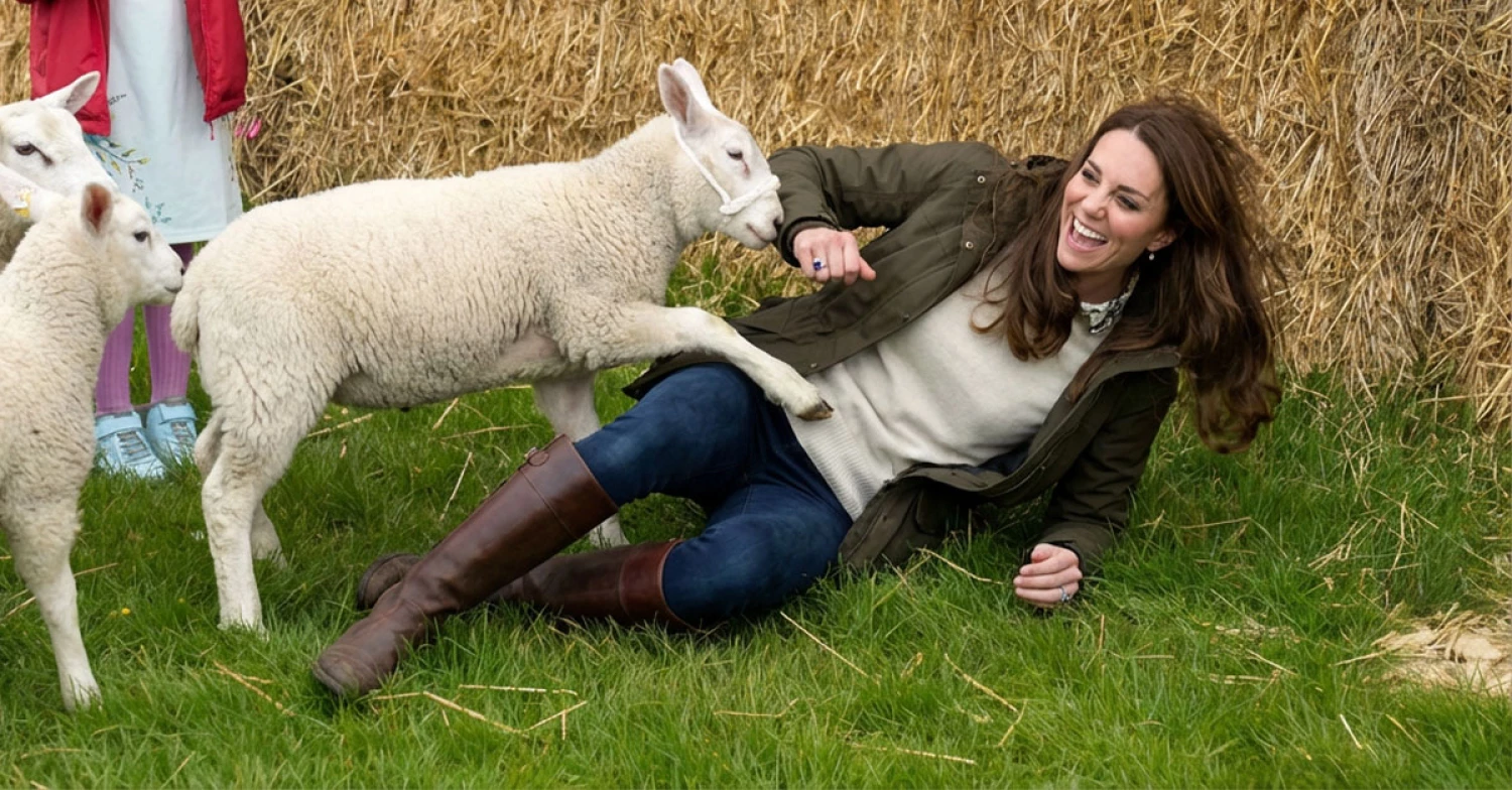 Prince William shared an 8-minute video revealing a funny moment between Princess Catherine and a sheep during a busy day at the farm. Prince William shared an 8-minute video revealing a funny moment between Princess Catherine and a sheep during a busy day at the farm.