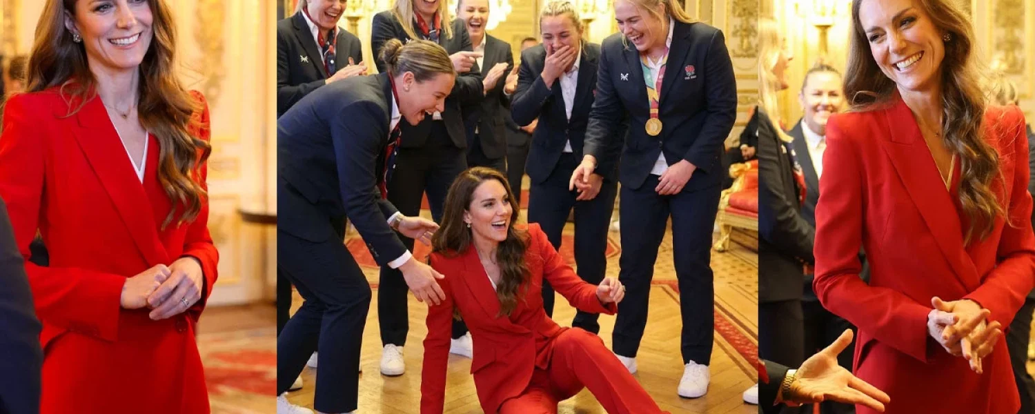 Princess Catherine’s most playful moments at the reception for the England “Red Roses” rugby team