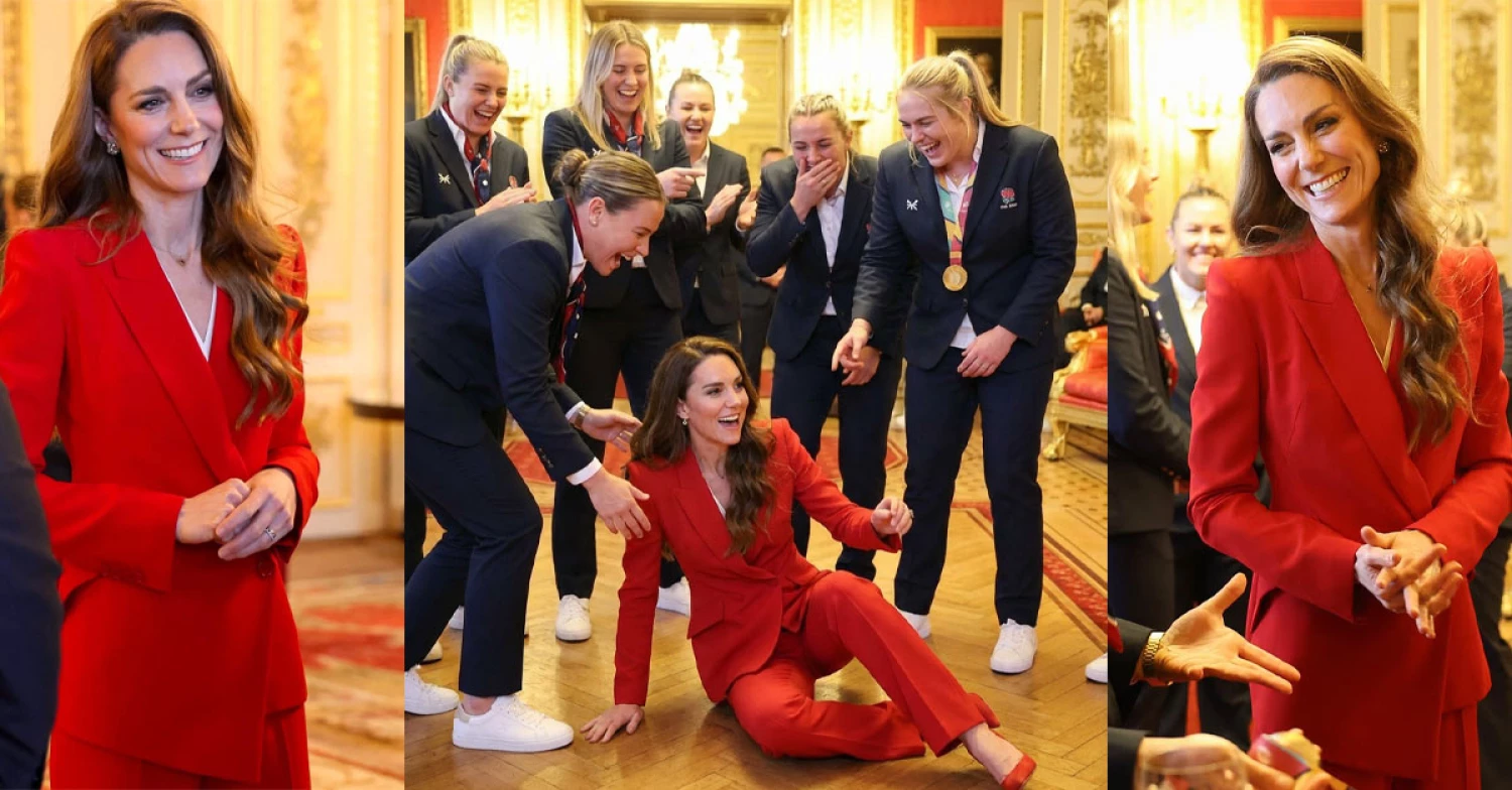 Princess Catherine’s most playful moments at the reception for the England “Red Roses” rugby team