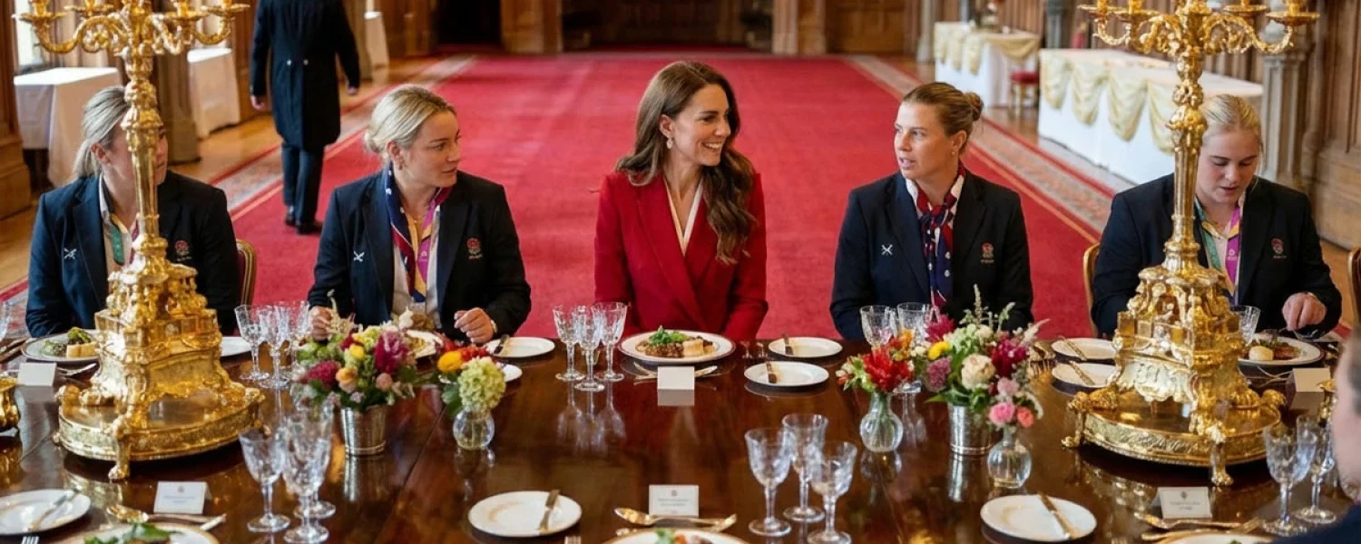 Princess Catherine hosted a lavish reception at Windsor Castle for the Women’s Rugby World Champion, featuring an extravagant menu. Princess Catherine hosted a lavish reception at Windsor Castle for the Women’s Rugby World Champion, featuring an extravagant menu.