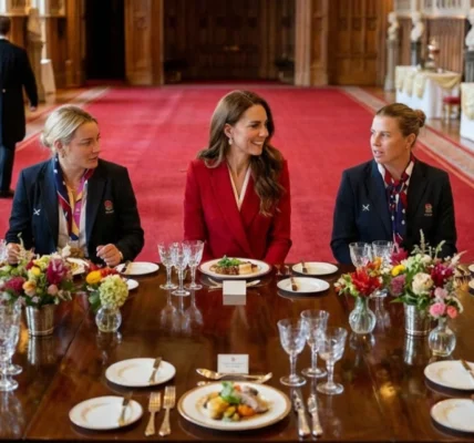 Princess Catherine hosted a lavish reception at Windsor Castle for the Women’s Rugby World Champion, featuring an extravagant menu.