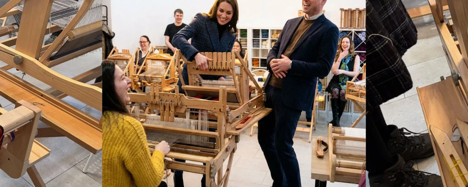 Princess Catherine is uncontrollably mischievous at a textile factory.