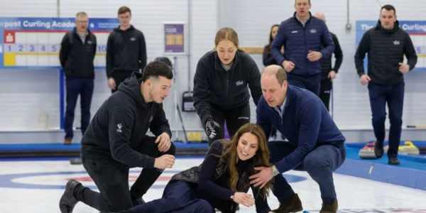 Princess Catherine “suddenly fell” while playing curling, causing Prince William to panic.