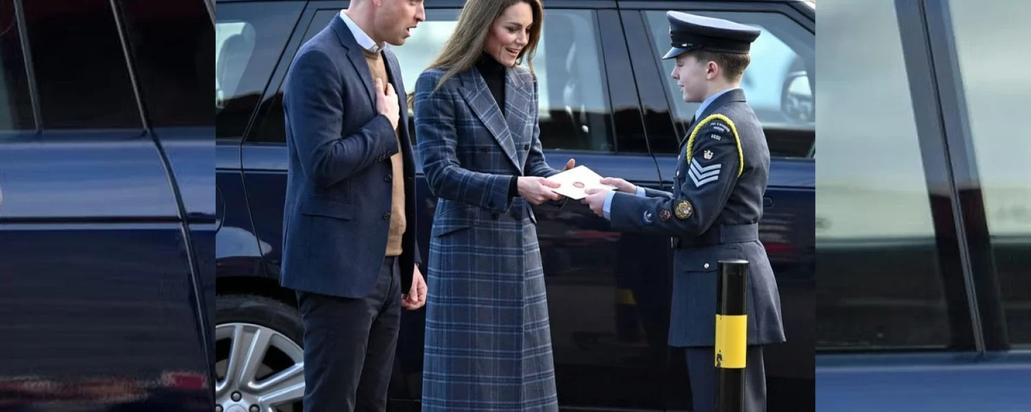 The moment the Air Training Corps cadet handed Princess Catherine a “secret letter”. The moment the Air Training Corps cadet handed Princess Catherine a “secret letter”.
