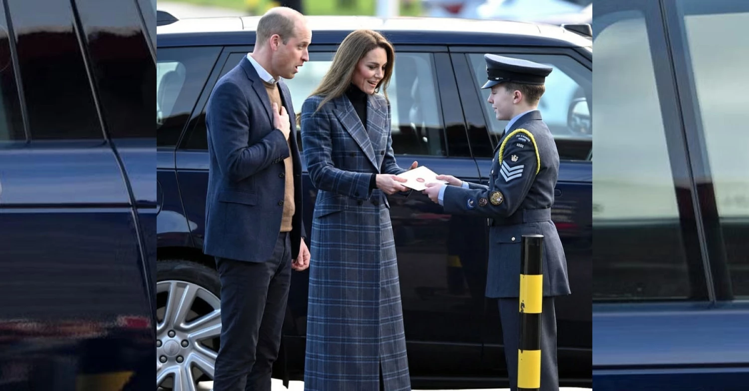 The moment the Air Training Corps cadet handed Princess Catherine a “secret letter”.