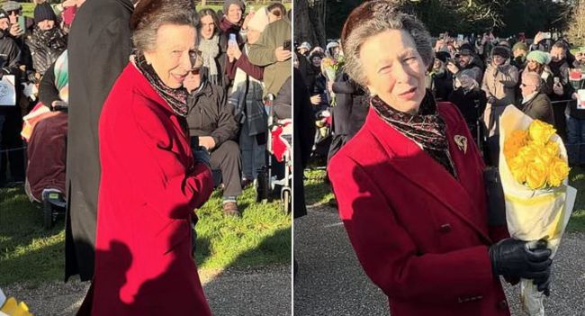 A SINGLE BOUQUET — AND PRINCESS ANNE STOLE THE MOMENT AT SANDRINGHAM. It lasted only seconds, but royal fans can’t stop talking about it. As Princess Anne stepped forward to accept a bouquet on Christmas Day, her dry wit and unexpected response revealed more than any grand gesture ever could. No rehearsed smiles. No royal airs. Just a quietly telling exchange that’s now gone viral — and has many asking if this is why she’s still the most respected royal of them all.