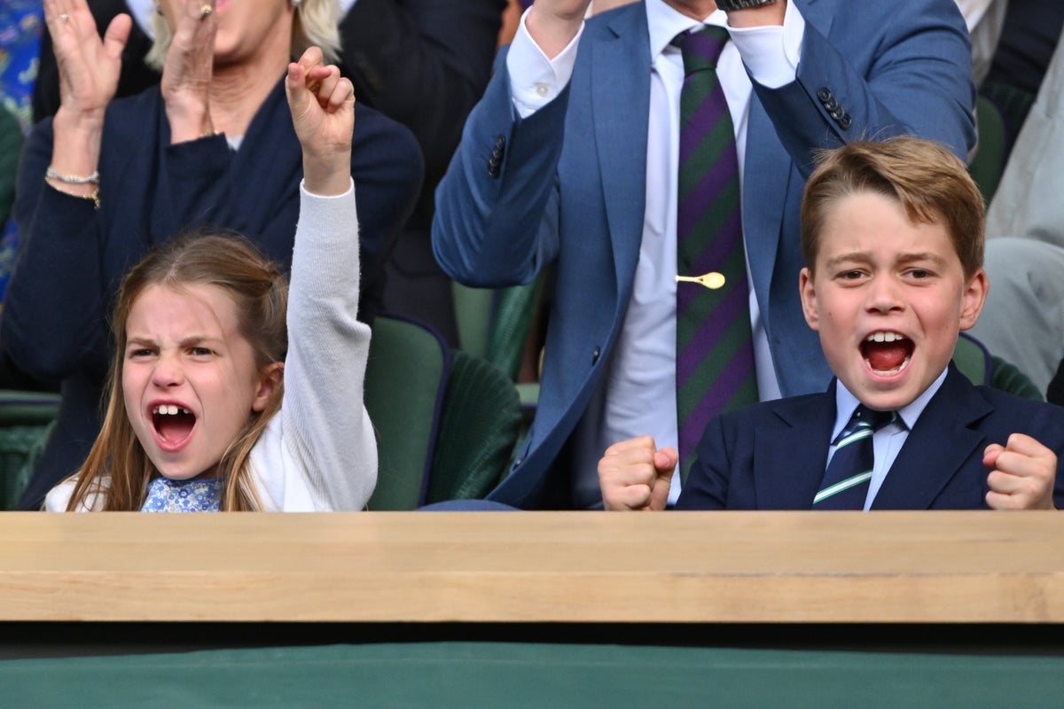 Charlotte and George's priceless reaction to Alcaraz win at Wimbledon final | The Independent