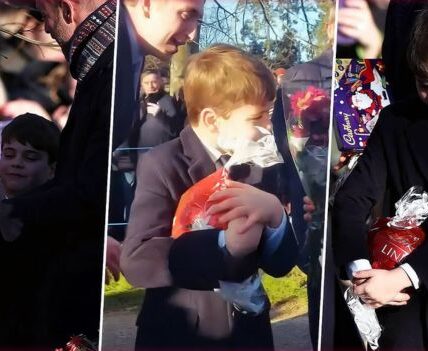 Prince Louis did it again — turning the Sandringham Christmas walk into his personal comedy show. While George and Charlotte stayed perfectly polished, Louis spotted a giant chocolate gift… and pulled off a cheeky “Christmas heist,” snatching it straight from Prince William’s hands like the rules simply didn’t apply. Cameras caught every second, the crowd cracked up, and the photos instantly took over social media. The only question is: what did he do next with the gift?