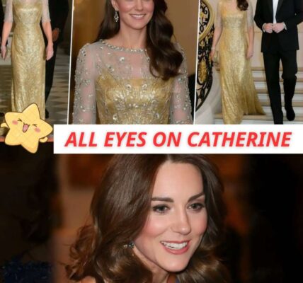 👑 ALL EYES ON CATHERINE — the Princess of Wales set the British Embassy Gala ablaze in a radiant Jenny Packham gown beside Prince William.