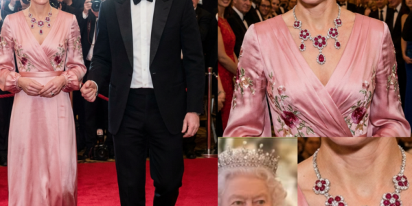 PRINCESS CATHERINE STUNS THE WORLD IN JAW-DROPPING PINK GOWN + LATE QUEEN’S EXCLUSIVE RUBY & DIAMOND FLORAL BANDEAU NECKLACE CAMILLA NEVER WORE! 😱👑 –