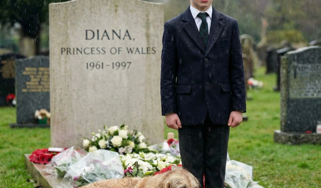 A dog appeared from nowhere, as if to say something, lying at the prince’s feet. “I never met you, Mother… But I know you’re listening.” Prince Louis’s touching tribute to Princess Diana moved the Royal Family.