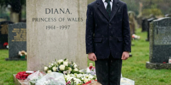 A dog appeared from nowhere, as if to say something, lying at the prince’s feet. “I never met you, Mother… But I know you’re listening.” Prince Louis’s touching tribute to Princess Diana moved the Royal Family.