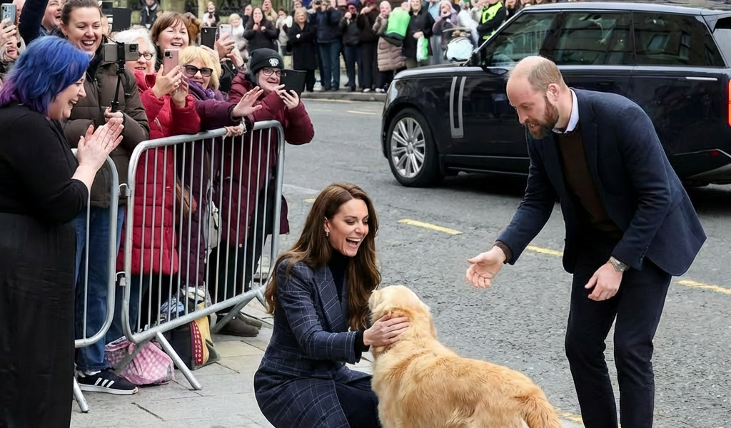 Crowds in Scotland React as Prince William and Princess Catherine Play with Dog –