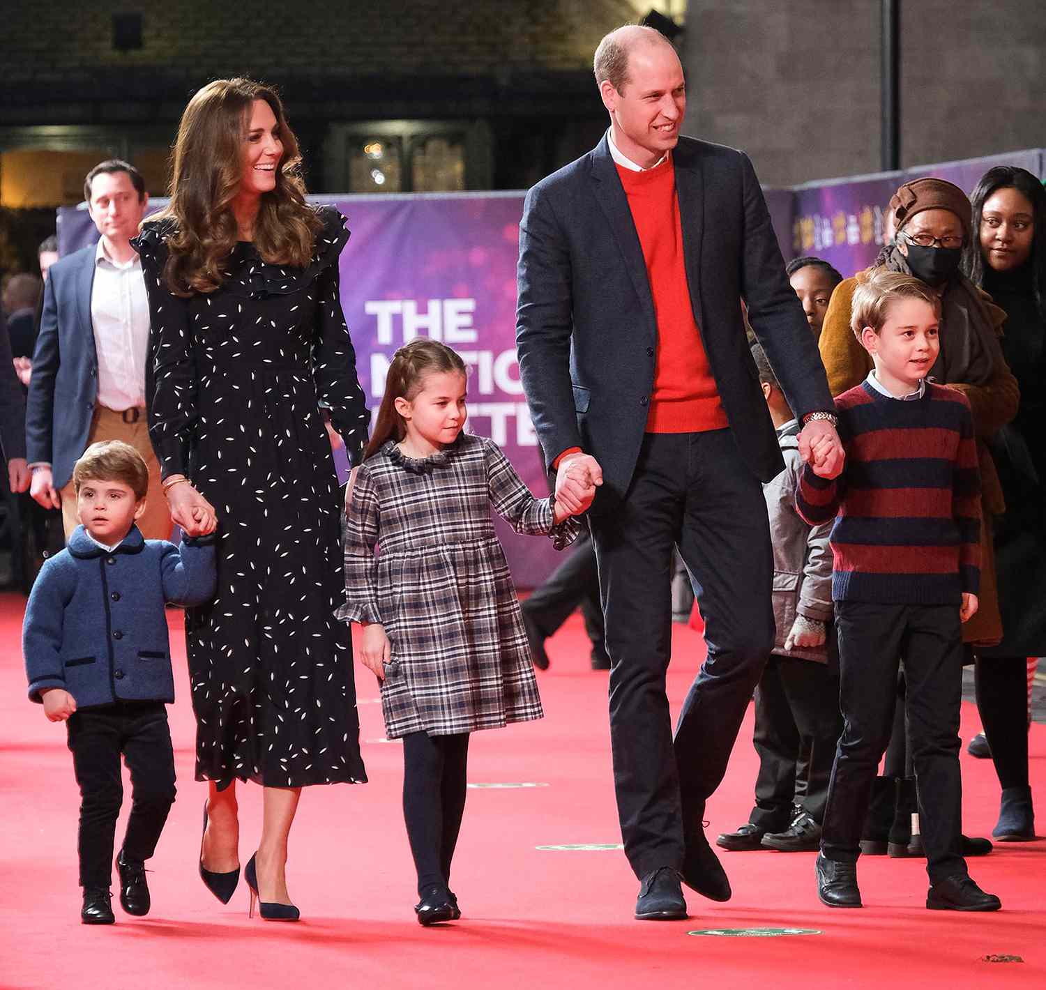 Kate Middleton, Prince William, George, Charlotte Louis Theater