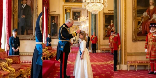 King Charles made a surprising gesture by presenting Princess Charlotte with a magnificent tiara and a historic new title at Buckingham Palace.