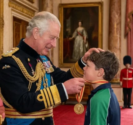 King Charles honors Austin Appelbee, 13 years old.