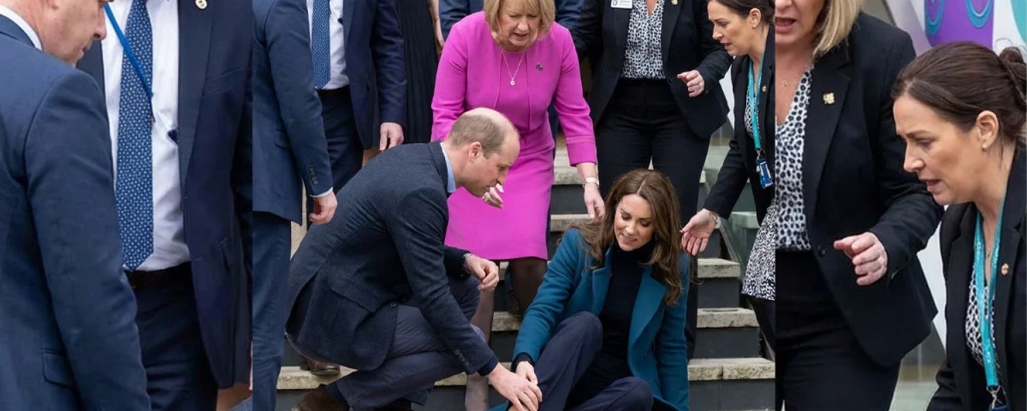 William rushed to help her after the terrible fall.