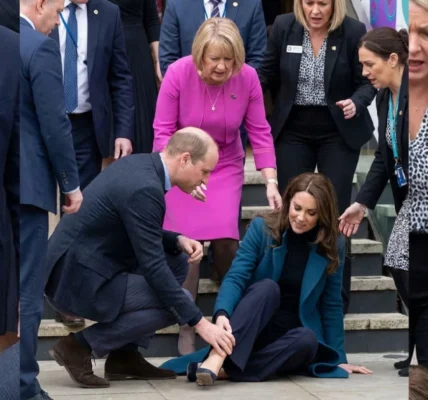 William rushed to help her after the terrible fall.