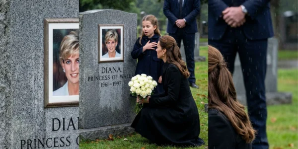 An emotional moment at Queen Diana’s tomb An emotional moment at Queen Diana’s tomb