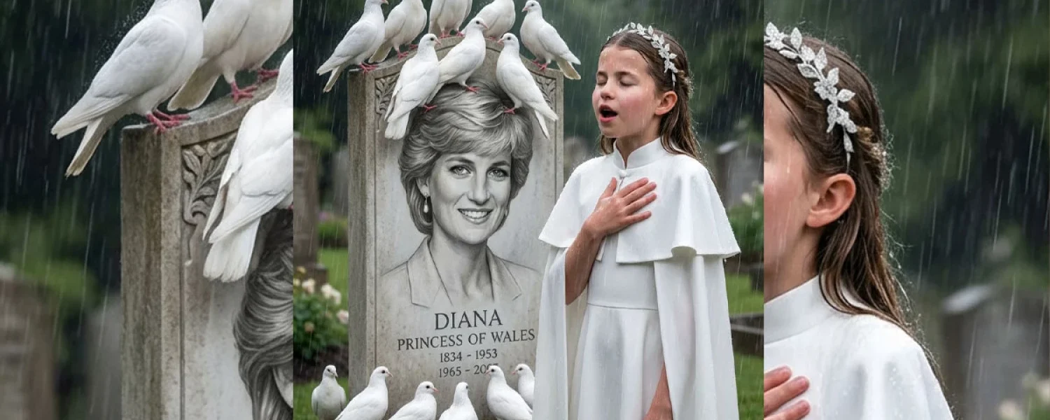Princess Charlotte at Diana’s grave.