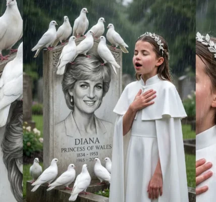Princess Charlotte at Diana’s grave.