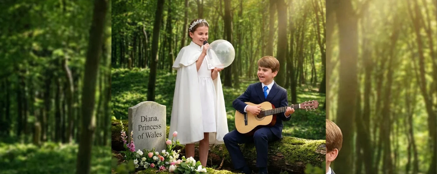 Princess Charlotte and Prince Louis at Diana’s Grave