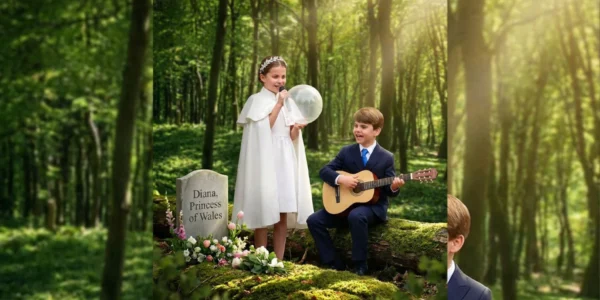 Princess Charlotte and Prince Louis at Diana’s Grave