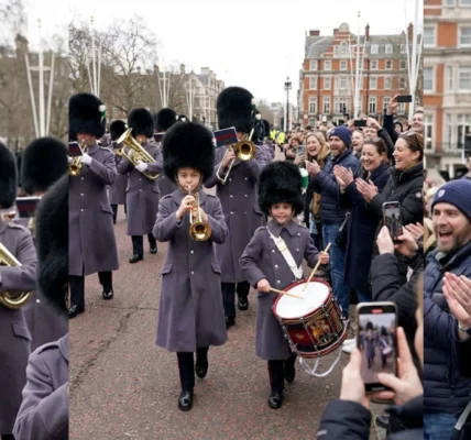 Princes George and Louis assumed commanding roles, leading the Welsh Guards in a parade to Buckingham Palace.