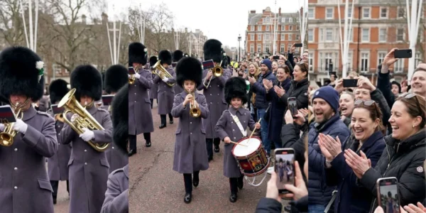 Princes George and Louis assumed commanding roles, leading the Welsh Guards in a parade to Buckingham Palace.