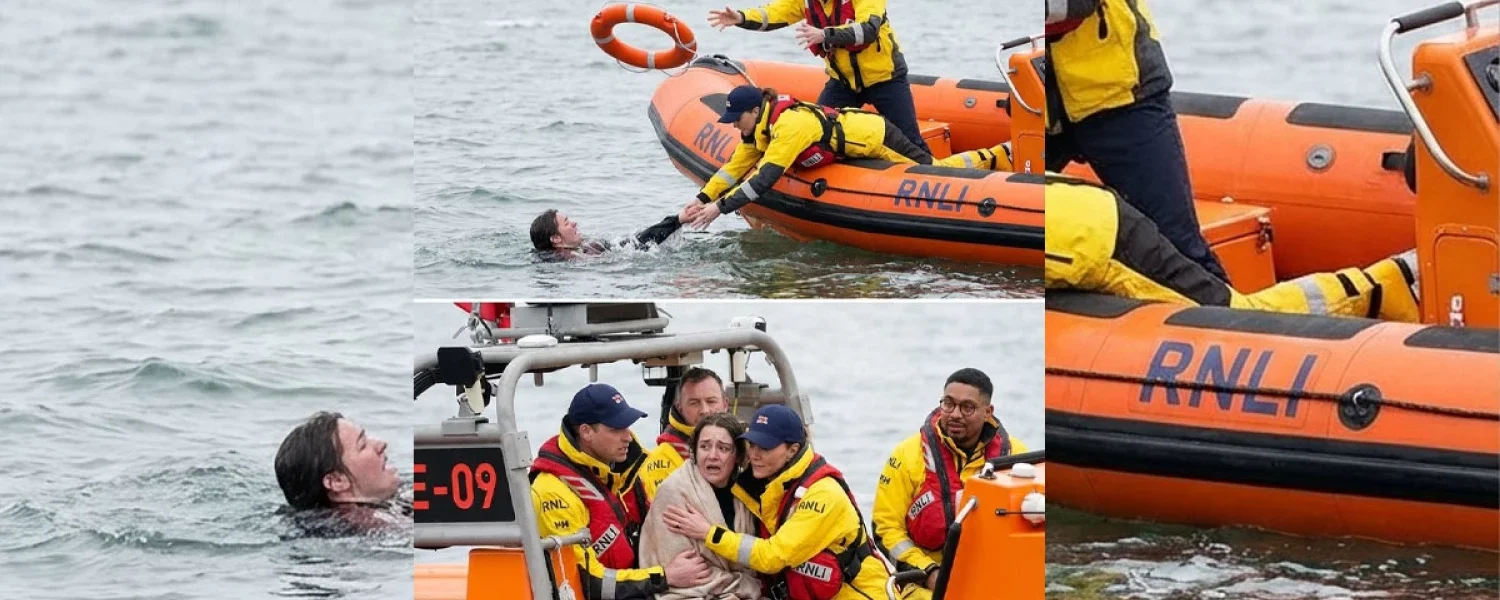 Catherine and William rescue people in distress. Catherine and William rescue people in distress.