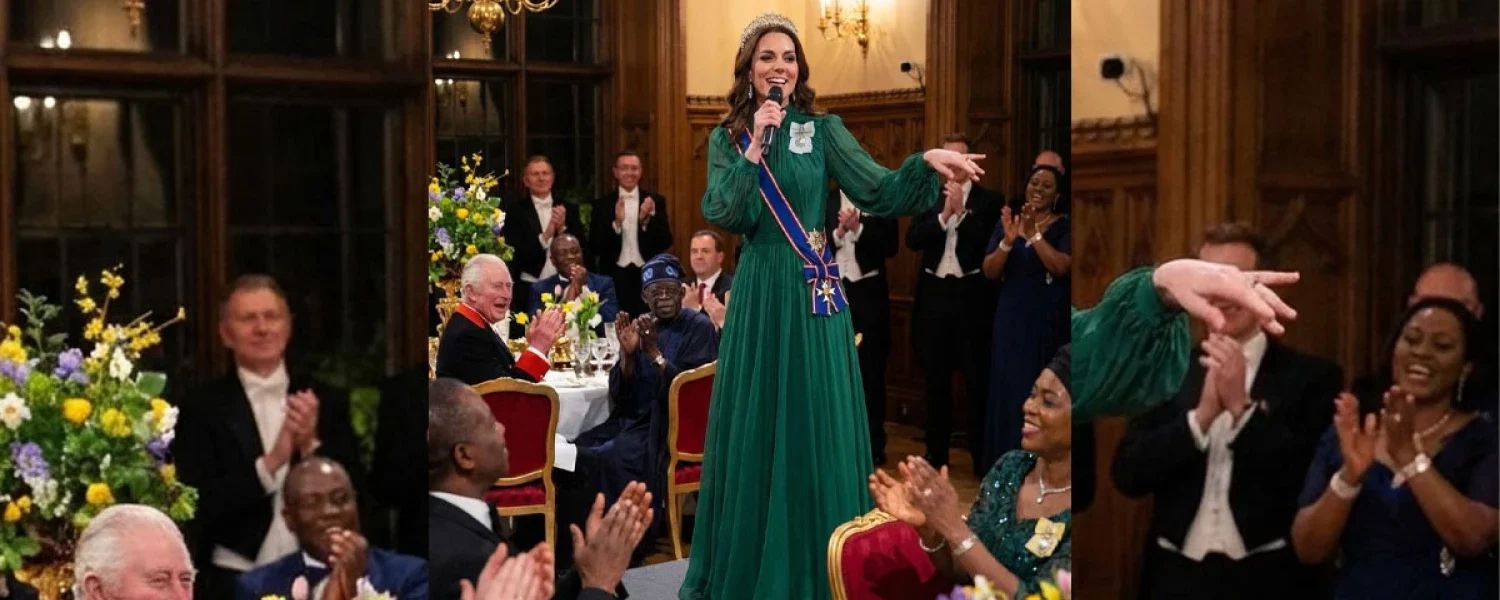 The Princess of Wales shone at the state reception for the President of Nigeria.