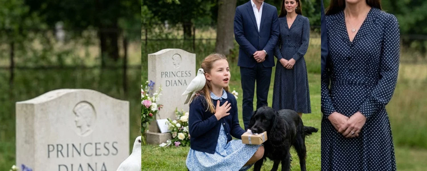 Princess Charlotte and Her Dog Visit Queen Diana’s Grave