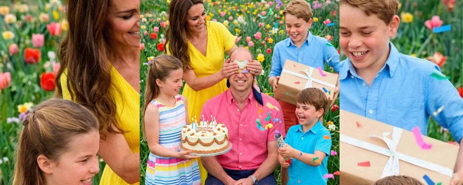 A celebration by the children and Princess Catherine for William.